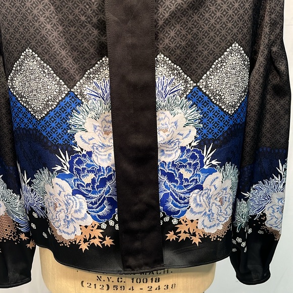 Laundry by Shelli Segal Long Sleeve Floral Blouse Size 10 - Picture 6 of 9